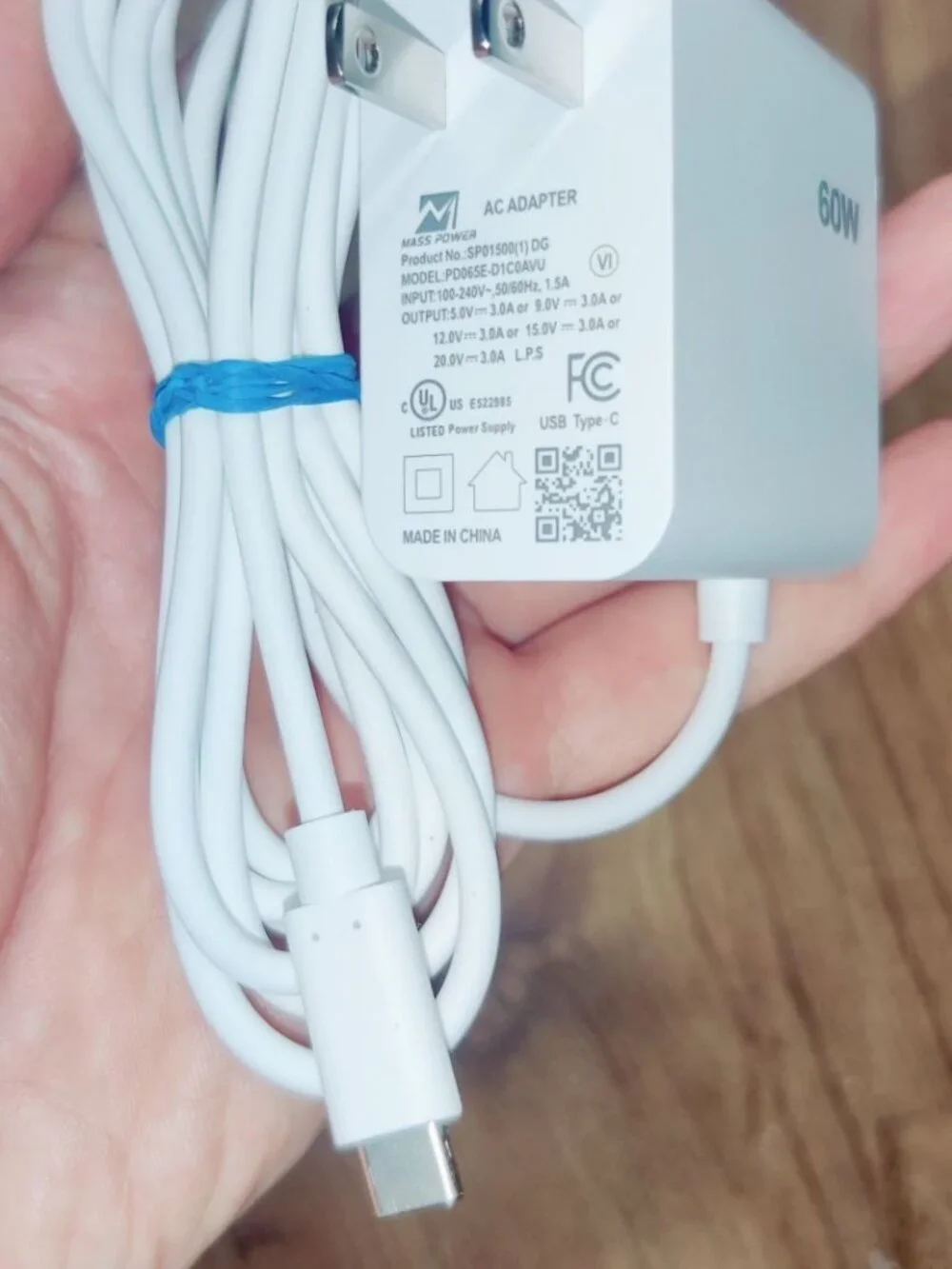 Mass Power 60W USB C Fast Charger AC Adapter Charger Power Supply 20V 3A